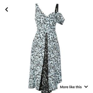 Proenza Schouler blue floral off-shoulder dress, XS